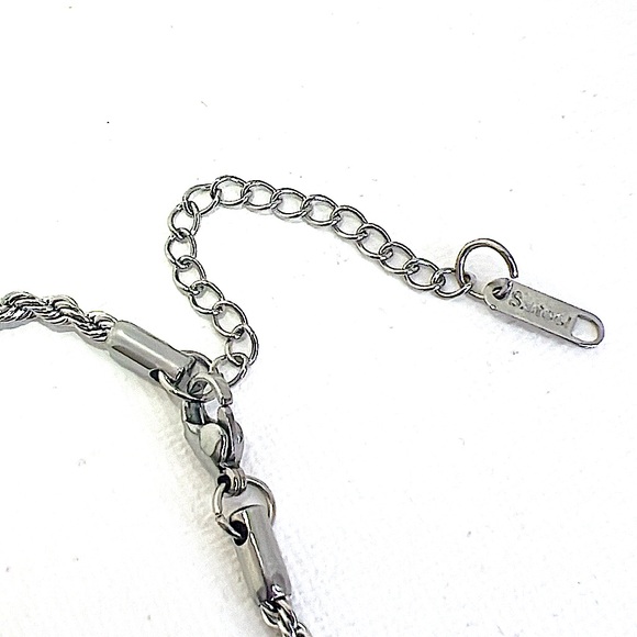 Stainless Steel Rope Chain Heart Pendant Necklace - Picture 4 of 4